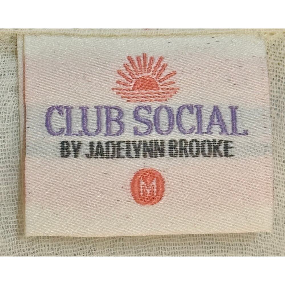 Club Social  Gauze Button Shirt Long Sleeve  NWT Size M - Picture 5 of 6